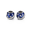 Rack Plating Alloy Enamel European Beads MPDL-N039-136-1