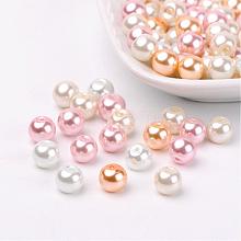 Barely Pink Mix Pearlized Glass Pearl Beads HY-X006-8mm-01