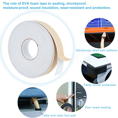 Strong Self Adhesive EVA Foam Tape for Doors and Windows AJEW-WH0347-27C-01-1