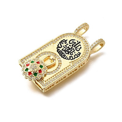Brass Micro Pave Cubic Zirconia Pendants KK-Z125-23D-G-1