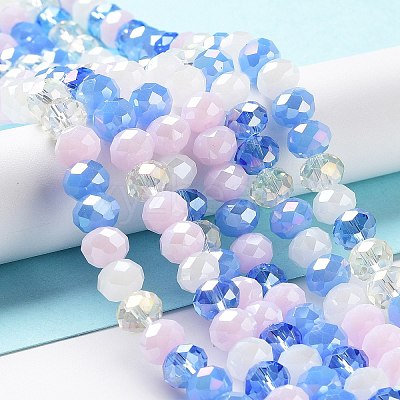 Glass Beads Strands EGLA-A034-M8mm-18-1