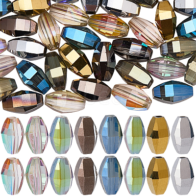 80Pcs 8 Colors Electroplate Transparent Glass Beads EGLA-SC0001-71-1