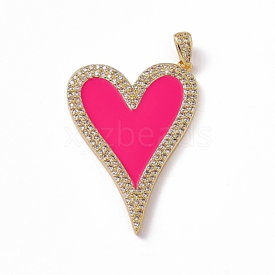 Brass Micro Pave Cubic Zirconia Pendants KK-P224-02G-03-1