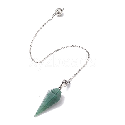 Natural & Synthetic Mixed Gemstone Pointed Dowsing Pendulums PALLOY-JF02609-02-1