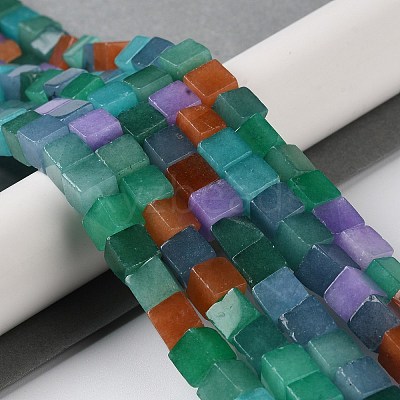 Natural Dyed White Jade Beads Strands G-Q008-C01-01G-1