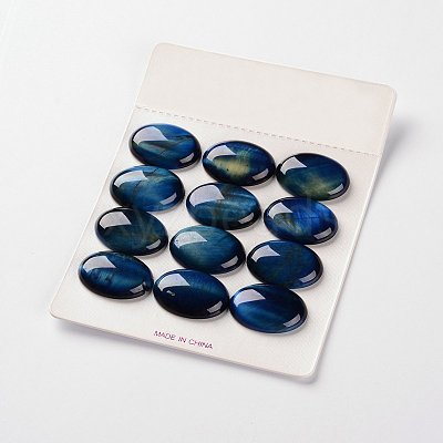 Dyed Natural Tiger Eye Gemstone Oval Cabochons G-J329-21-18x25mm-1