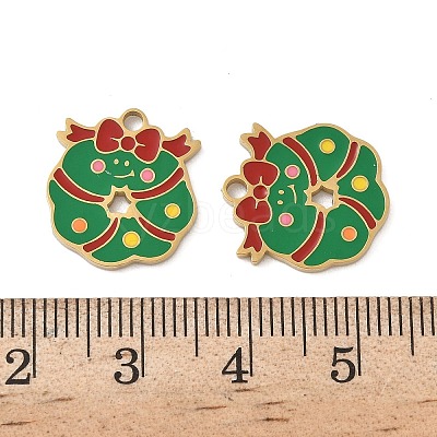 Christmas 304 Stainless Steel Enamel Pendants STAS-Z093-08P-G-1