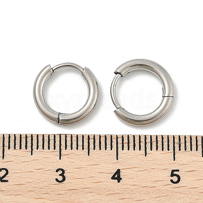 Tarnish Resistant 202 Stainless Steel Huggie Hoop Earrings EJEW-F111A-13mm-P-1