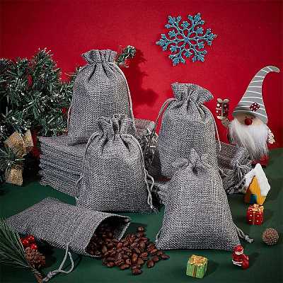 Burlap Packing Pouches Drawstring Bags ABAG-Q050-10x14-04-1