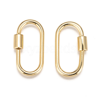 Brass Screw Carabiner Lock Charms LS-KK-T047-07G-1