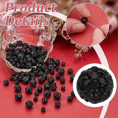 120Pcs 3 Styles Handmade Polymer Clay Disco Ball Beads FIND-PH0022-09A-1