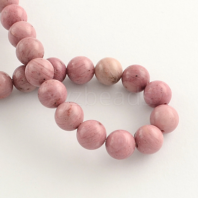 Natural Rhodonite Beads Strands G-R257-8mm-1