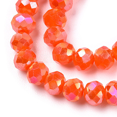 Electroplate Glass Beads Strands EGLA-A034-P4mm-B23-1