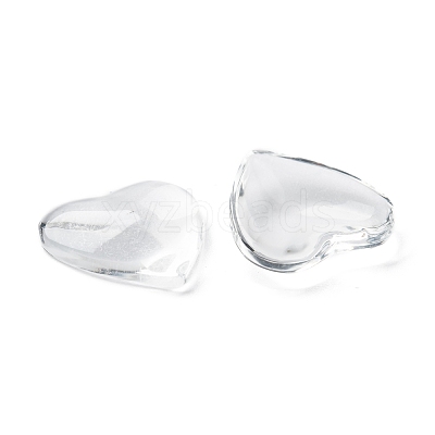 Transparent Glass Heart Cabochons X-GGLA-R021-20mm-1