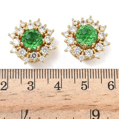 Brass Micro Pave Cubic Zirconia Beads KK-H526-15G-1