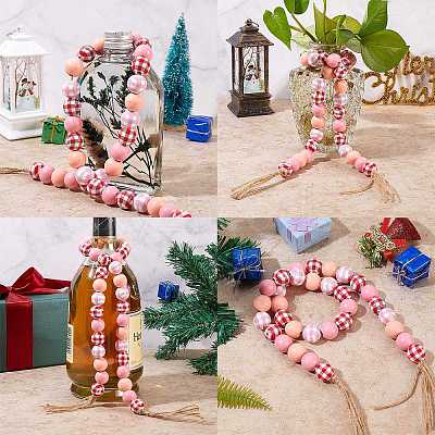 Painted Natural Wood Beads WOOD-SZ0001-10-1