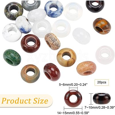 Natural Gemstone European Large Hole Beads G-NB0003-72C-05-1