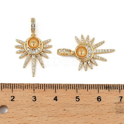 Brass Micro Pave Cubic Zirconia Peg Bails Charms KK-D106-14G-1