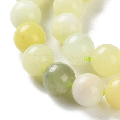 Natural New Jade Round Beads Strands G-O039-16-10mm-01-1