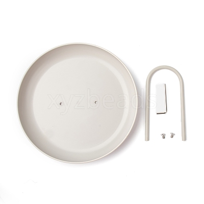 Round ABS Plastic Desktop Storage Tray AJEW-H113-A02-1
