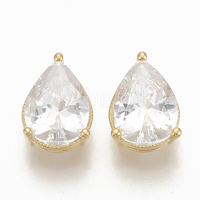 Brass Cubic Zirconia Cabochons ZIRC-Q014-081G-1