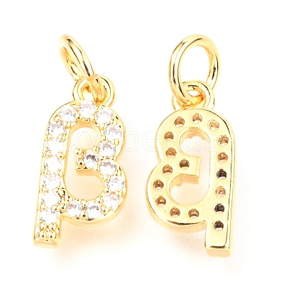 Brass Micro Pave Cubic Zirconia Charms ZIRC-O037-13G-1