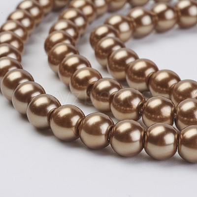 Eco-Friendly Dyed Glass Pearl Beads Strands HY-A008-6mm-RB037-1