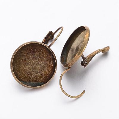 Brass Leverback Earring Settings KK-H024-AB-1