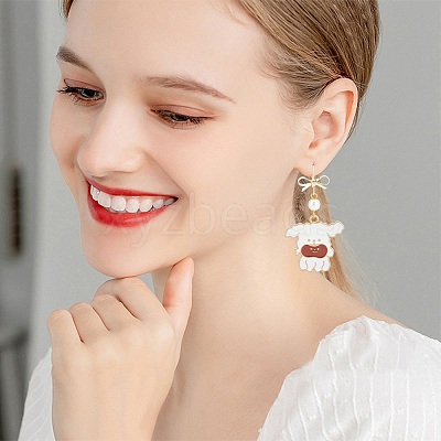 28Pcs Bowknot Shape Brass Earring Hook DIY-SP0001-06G-1