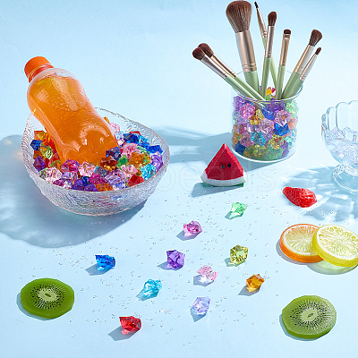 250Pcs 10 Colors Irregular-shape Acrylic Rhinestone DIY-PH0033-89-1