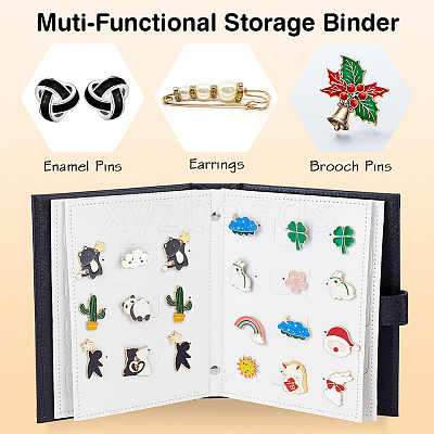 Imitation Leather Earring Displays Storage Book EDIS-WH0022-45B-1
