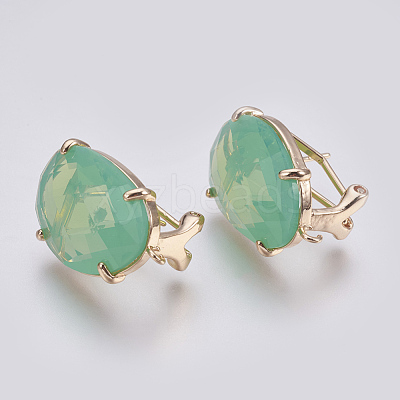 Faceted Glass Stud Earring Findings GLAA-F084-D06-1