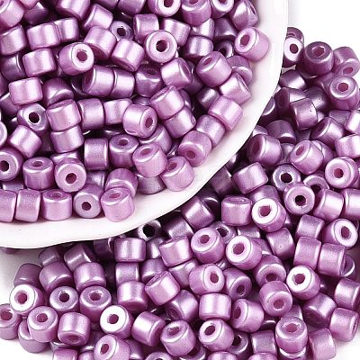 Baking Paint Pearlized Glass Seed Beads SEED-T008-03L-1