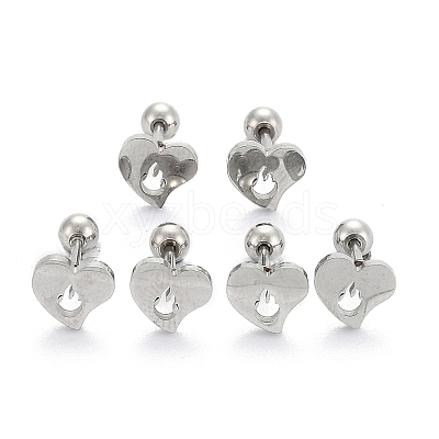 Tarnish Resistant 201 Stainless Steel Barbell Cartilage Earrings EJEW-R147-36-1
