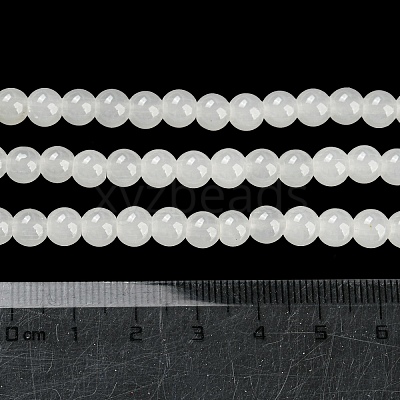 Baking Paint Imitation Jade Glass Round Bead Strands DGLA-Q021-6mm-01-1