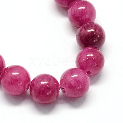 Natural Dyed Yellow Jade Gemstone Bead Strands G-R271-10mm-YXS12-1