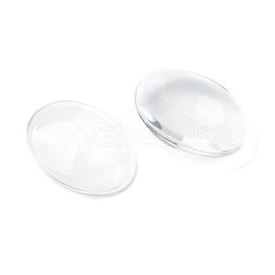 Transparent Oval Glass Cabochons GGLA-R022-35x25-1