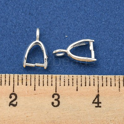 Rack Plating Brass Ice Pick Pinch Bails KK-Z030-05C-S-1