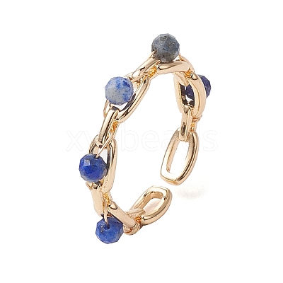 Brass Cable Chain Shape Open Cuff Rings RJEW-JR00712-1
