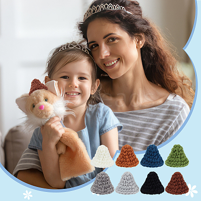 24Pcs 8 Colors Handmade Wool Woven Hat Decoration AJEW-FG0003-34A-1