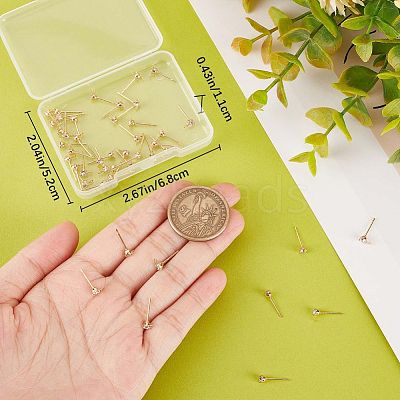 60Pcs Brass Stud Earring Findings KK-CN0002-06-1
