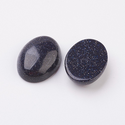 Synthetic Blue Goldstone Flat Back Cabochons G-G741-22x30mm-09-1
