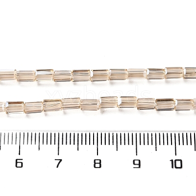 Electroplate Transparent Glass Beads Strands Pearl Luster Plated EGLA-H106-01A-PL02-1