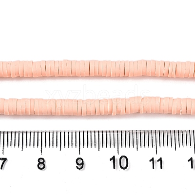 Flat Round Handmade Polymer Clay Bead Spacers X-CLAY-R067-4.0mm-13-1