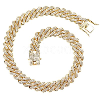 Crystal Rhinestone Tennis Necklace NJEW-WH0009-13-1