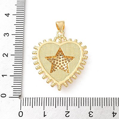 Brass Micro Pave Clear Cubic Zirconia Pendants CU-CBA03AF-10C-G-1