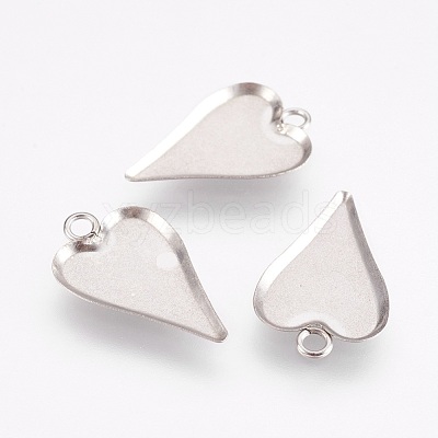 Tarnish Resistant 201 Stainless Steel Pendant Cabochon Settings STAS-F167-25P-1
