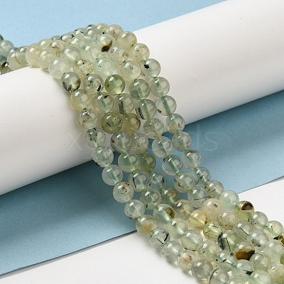 Natural Prehnite Beads Strands G-S333-6mm-032-1