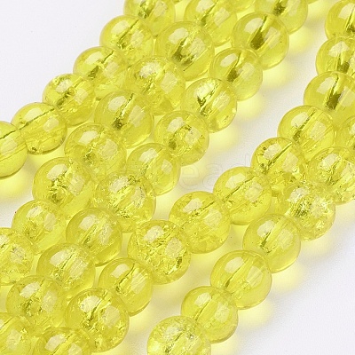 Spray Painted Crackle Glass Beads Strands CCG-Q001-6mm-04-1