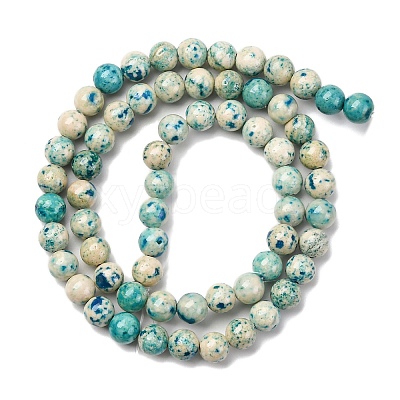 Natural Dyed Marble Beads Strands G-P593-6mm-04-1
